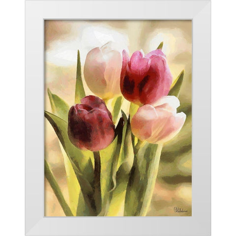 Just Tulips VI White Modern Wood Framed Art Print by Medeiros, Celito