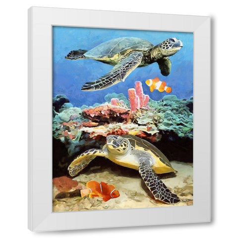 Fishes in Tropical Sea VI White Modern Wood Framed Art Print by Medeiros, Celito