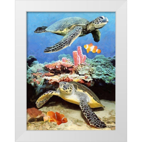 Fishes in Tropical Sea VI White Modern Wood Framed Art Print by Medeiros, Celito