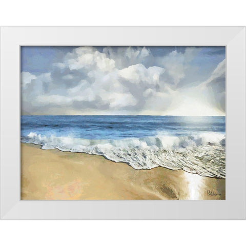 White Wave at the Beach I White Modern Wood Framed Art Print by Medeiros, Celito