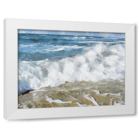 White Wave at the Beach III White Modern Wood Framed Art Print by Medeiros, Celito