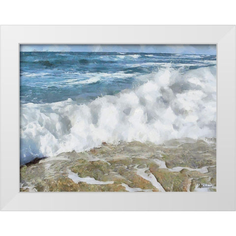White Wave at the Beach III White Modern Wood Framed Art Print by Medeiros, Celito