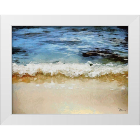 White Wave at the Beach IV White Modern Wood Framed Art Print by Medeiros, Celito