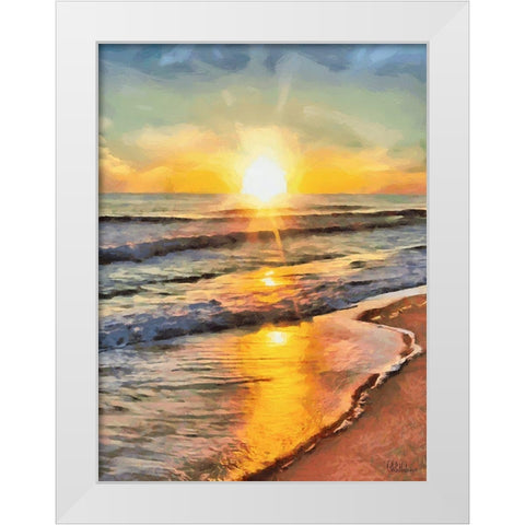 White Wave at the Beach V White Modern Wood Framed Art Print by Medeiros, Celito