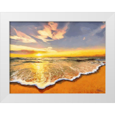 White Wave at the Beach VI White Modern Wood Framed Art Print by Medeiros, Celito