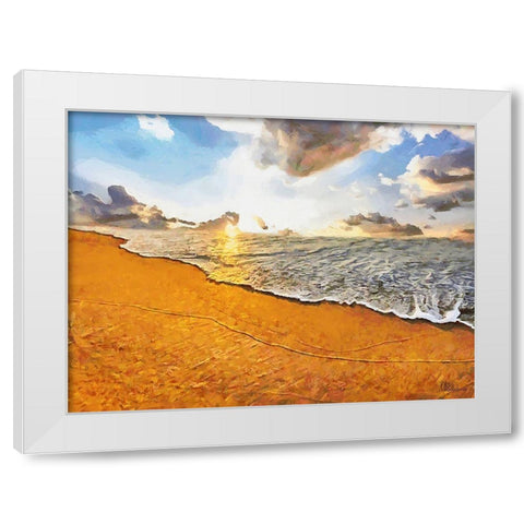 White Wave at the Beach VIII White Modern Wood Framed Art Print by Medeiros, Celito