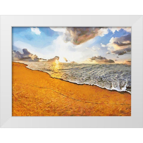 White Wave at the Beach VIII White Modern Wood Framed Art Print by Medeiros, Celito