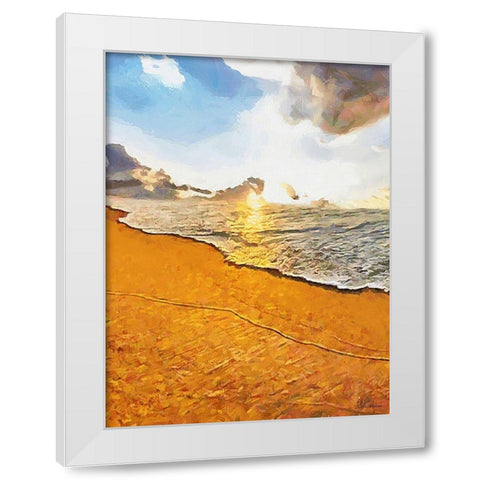 White Wave at the Beach IX White Modern Wood Framed Art Print by Medeiros, Celito