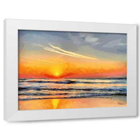 White Wave at the Beach X White Modern Wood Framed Art Print by Medeiros, Celito