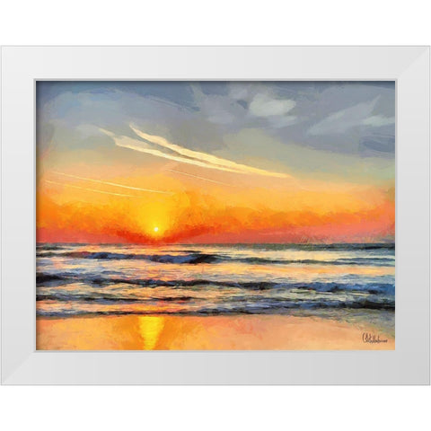 White Wave at the Beach X White Modern Wood Framed Art Print by Medeiros, Celito