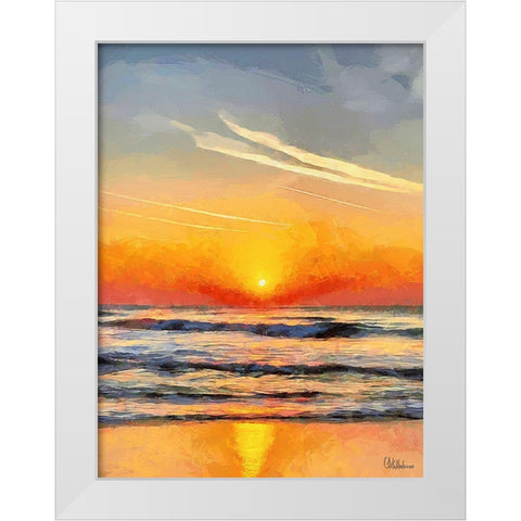 White Wave at the Beach XI White Modern Wood Framed Art Print by Medeiros, Celito