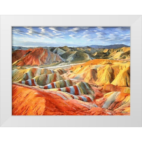 Painted Mountains I White Modern Wood Framed Art Print by Medeiros, Celito