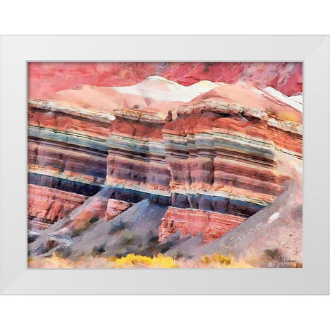 Painted Mountains VIII White Modern Wood Framed Art Print by Medeiros, Celito