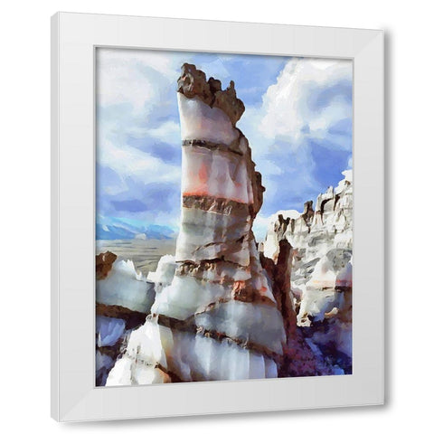 Painted Mountains X White Modern Wood Framed Art Print by Medeiros, Celito