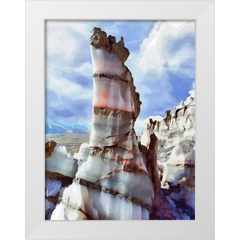 Painted Mountains X White Modern Wood Framed Art Print by Medeiros, Celito