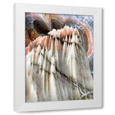 Painted Mountains XI White Modern Wood Framed Art Print by Medeiros, Celito