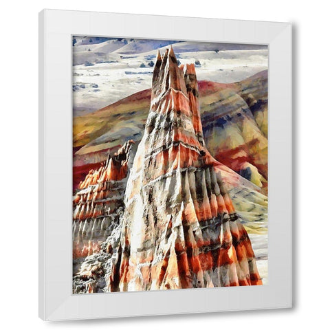 Painted Mountains XII White Modern Wood Framed Art Print by Medeiros, Celito