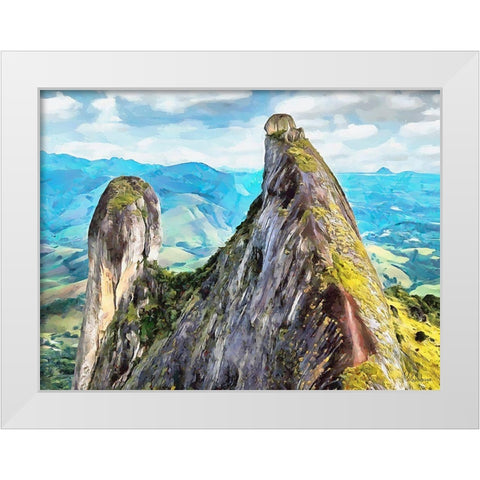 Rocky Nature XIV White Modern Wood Framed Art Print by Medeiros, Celito
