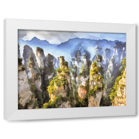 Rocky Nature XV White Modern Wood Framed Art Print by Medeiros, Celito
