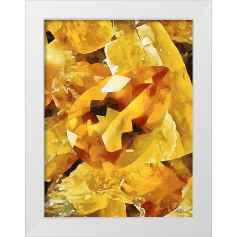 Yellow Precious Stone White Modern Wood Framed Art Print by Medeiros, Celito