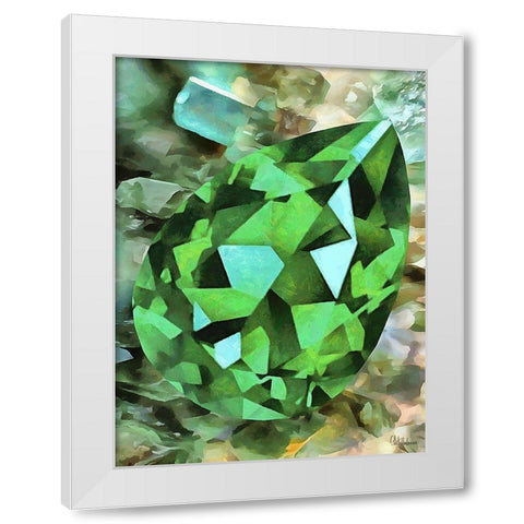 Green Precious Stone White Modern Wood Framed Art Print by Medeiros, Celito
