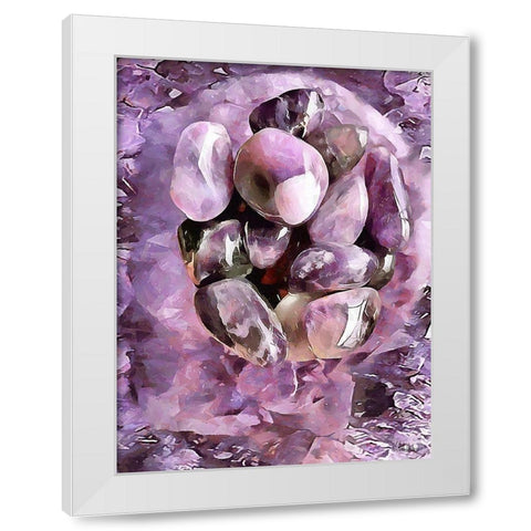 Pink Precious Stone White Modern Wood Framed Art Print by Medeiros, Celito