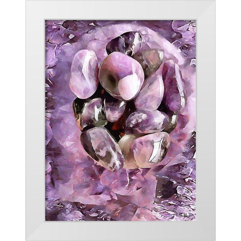 Pink Precious Stone White Modern Wood Framed Art Print by Medeiros, Celito