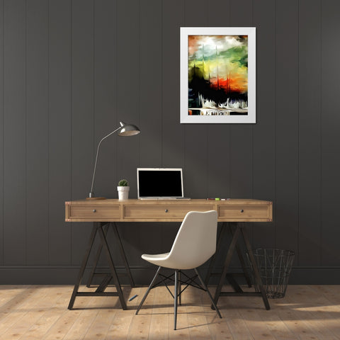 Kandinsky Inspiration III White Modern Wood Framed Art Print by Medeiros, Celito