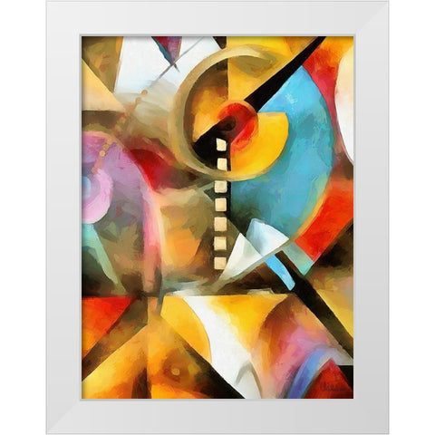 Kandinsky Inspiration XI White Modern Wood Framed Art Print by Medeiros, Celito