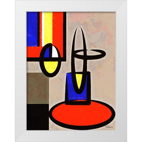 Kandinsky Inspiration XII White Modern Wood Framed Art Print by Medeiros, Celito
