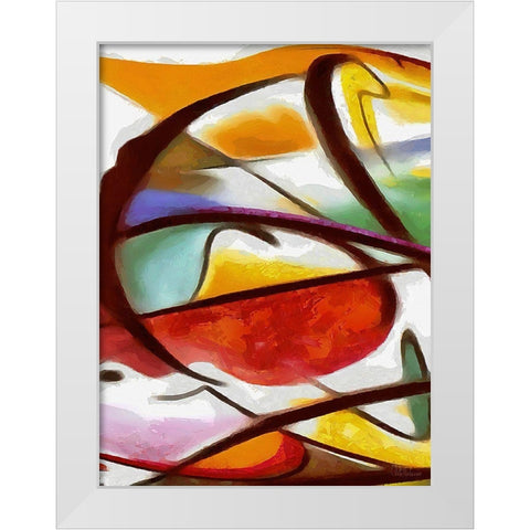 Kandinsky Inspiration XIX White Modern Wood Framed Art Print by Medeiros, Celito