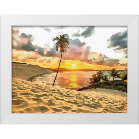 Sunset in Paradise III White Modern Wood Framed Art Print by Medeiros, Celito