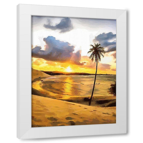 Sunset in Paradise IV White Modern Wood Framed Art Print by Medeiros, Celito