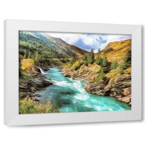 River in Forest III White Modern Wood Framed Art Print by Medeiros, Celito