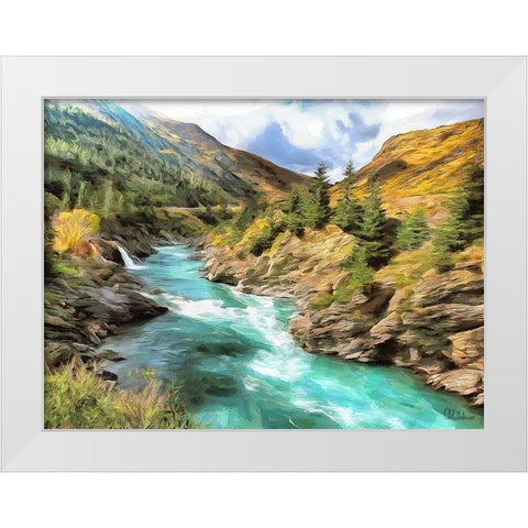 River in Forest III White Modern Wood Framed Art Print by Medeiros, Celito
