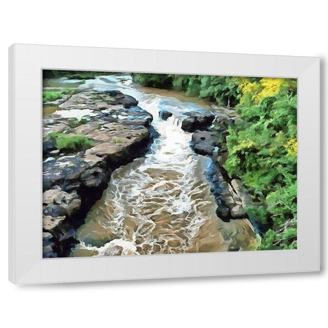River in Forest V White Modern Wood Framed Art Print by Medeiros, Celito