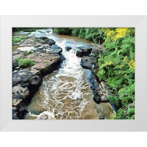River in Forest V White Modern Wood Framed Art Print by Medeiros, Celito