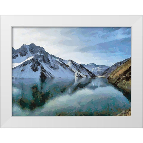 Northern Mountains III White Modern Wood Framed Art Print by Medeiros, Celito