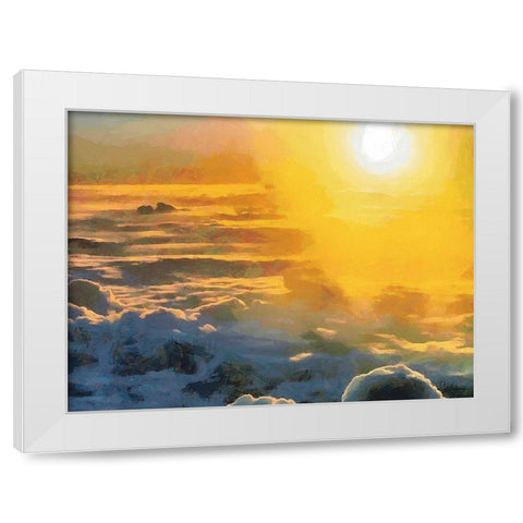 Sunrise White Modern Wood Framed Art Print by Medeiros, Celito
