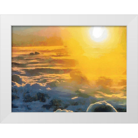 Sunrise White Modern Wood Framed Art Print by Medeiros, Celito