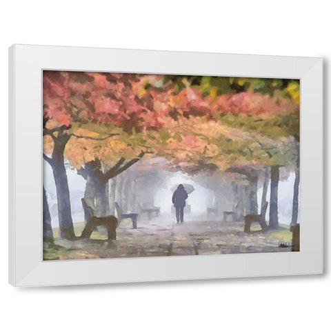 A foggy Day White Modern Wood Framed Art Print by Medeiros, Celito