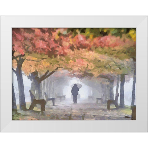 A foggy Day White Modern Wood Framed Art Print by Medeiros, Celito