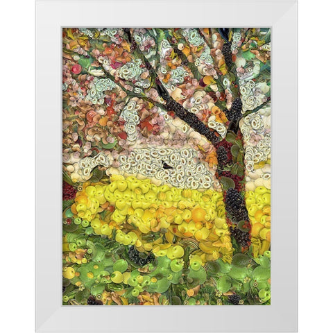After Ayuhasca I White Modern Wood Framed Art Print by Medeiros, Celito