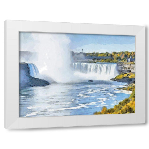 Niagara Falls I White Modern Wood Framed Art Print by Medeiros, Celito