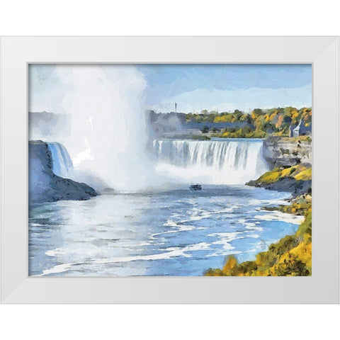 Niagara Falls I White Modern Wood Framed Art Print by Medeiros, Celito