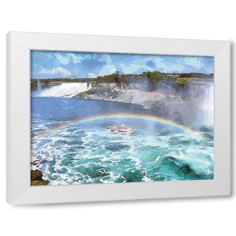 Niagara Falls II White Modern Wood Framed Art Print by Medeiros, Celito