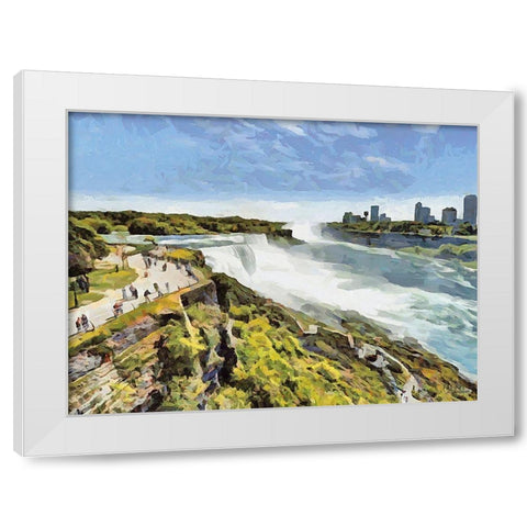 Niagara Falls III White Modern Wood Framed Art Print by Medeiros, Celito