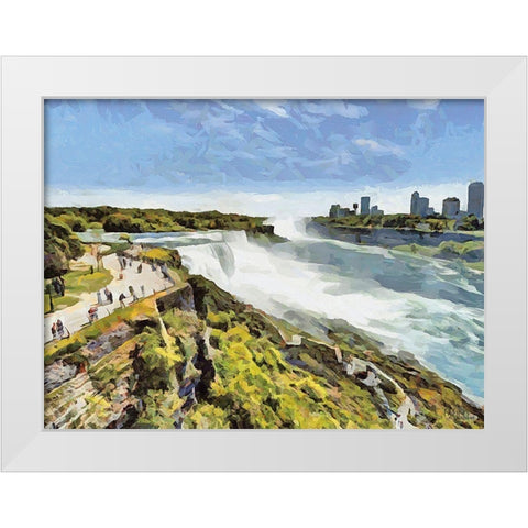 Niagara Falls III White Modern Wood Framed Art Print by Medeiros, Celito