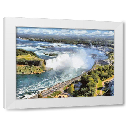 Niagara Falls IV White Modern Wood Framed Art Print by Medeiros, Celito