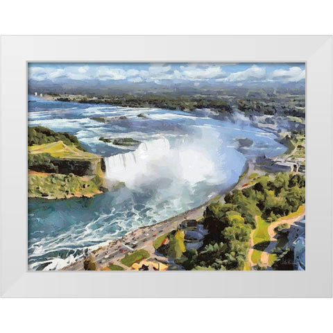 Niagara Falls IV White Modern Wood Framed Art Print by Medeiros, Celito